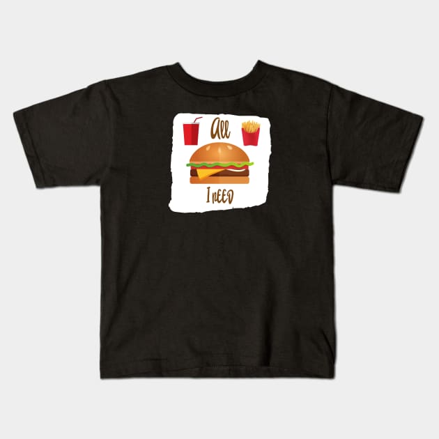 Fast Food Art Kids T-Shirt by Abeer Ahmad